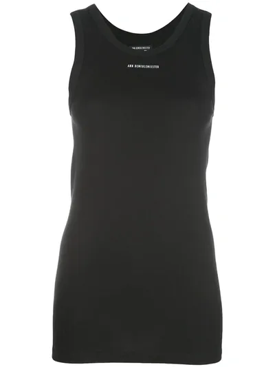 Ann Demeulemeester Logo Print Slim-fit Tank Top In Black