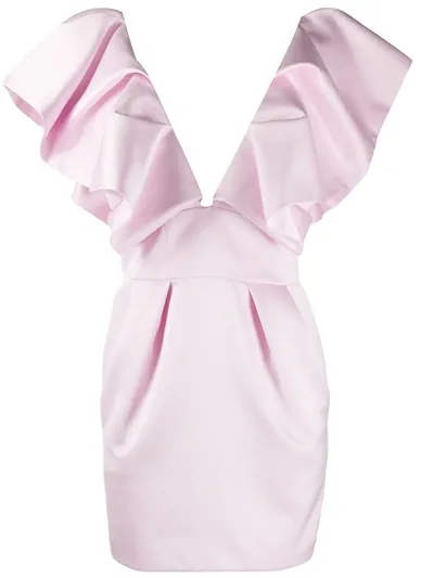 Alexandre Vauthier V-neck Mini Dress In Pink