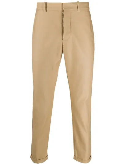 Marni Cropped Slim Fit Trousers In Neutrals