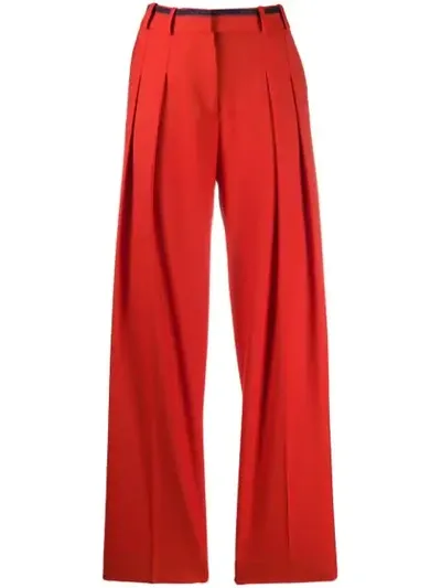 Victoria Victoria Beckham Straight-leg Pleated Waist Trousers In Red