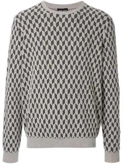 Giorgio Armani Geometric Print Jumper In Neutrals