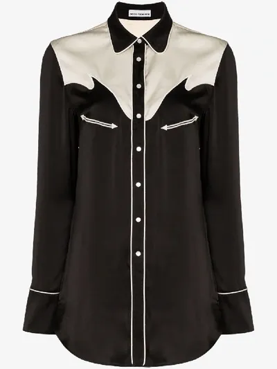 Rabanne Two-tone Western-inspired Shirt In Black