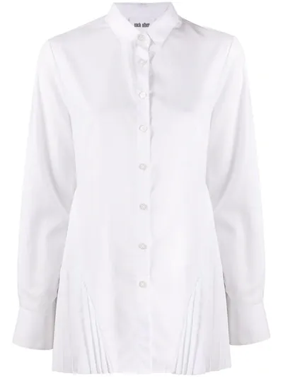 Each X Other Pleated Detail Distressed Shirt In White