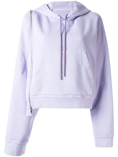 Maison Margiela Zip-detail Hoodie In Purple