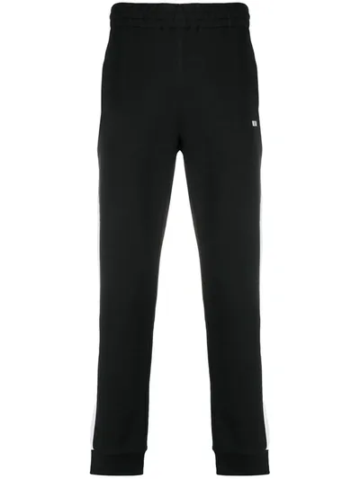 Msgm Stripe-side Track Pants In Black