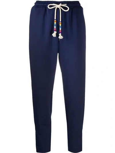 Mira Mikati Beaded Cord Track Pants In Blue