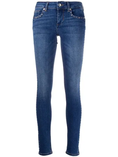 Liu •jo Star Stud Skinny Jeans In Blue