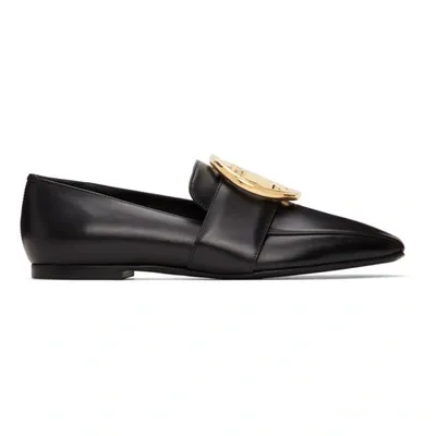 Burberry Monogram Motif Leather Loafers In Black