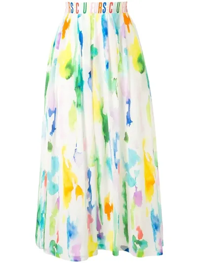 Etre Cecile Emme Watercolour Print Skirt In Multicolour