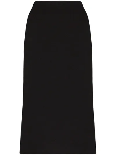 Samuel Gui Yang Samuel Guì Yang High Waist Twill Pencil Skirt In Black