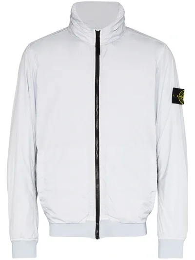 Stone Island Reflective Hooded Jacket In Blue