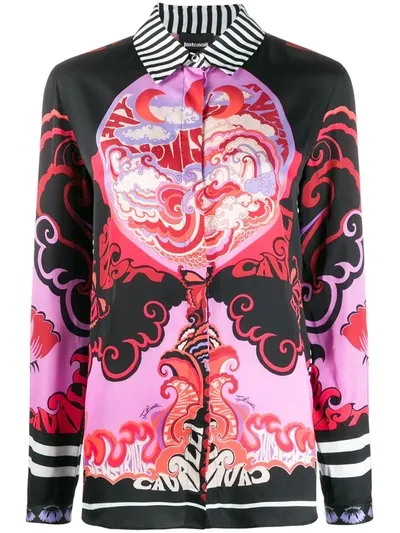 Just Cavalli Abstract-print Shirt In Black