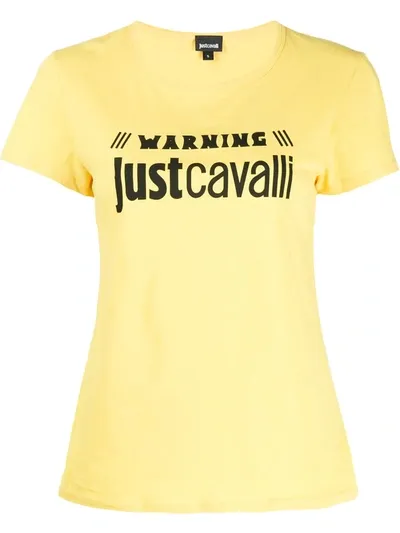 Just Cavalli Logo-print T-shirt In Yellow