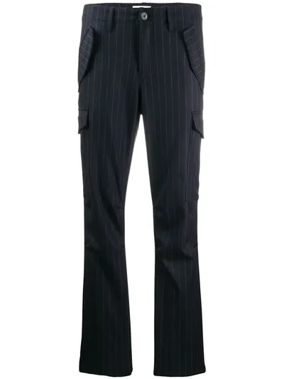 Zadig & Voltaire Multi-pocket Pinstripe Trousers In Blue