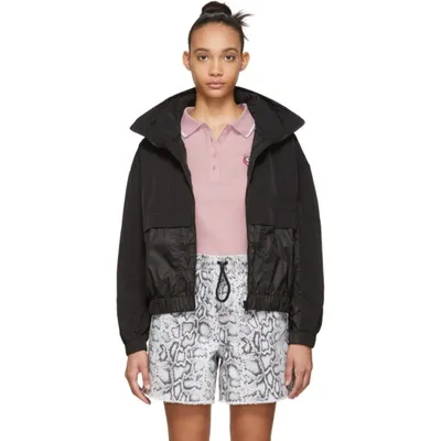 Kenzo Hooded Printed Shell Jacket In Black