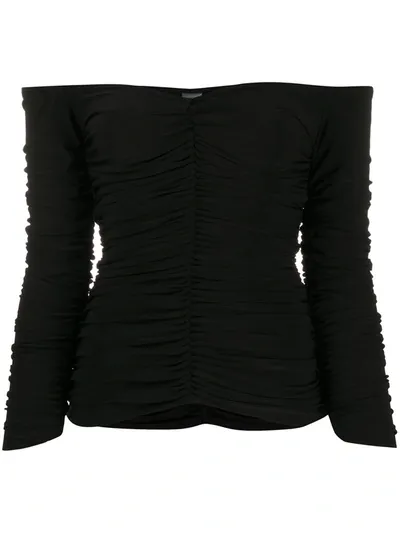 Norma Kamali Off-shoulder Fitted Top In Black