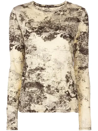 Proenza Schouler Foil Printed Long Sleeve T-shirt In Pale Yellow