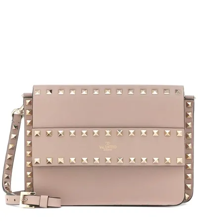 Valentino Garavani Rockstud Small Crossbody Bag In Neutrals