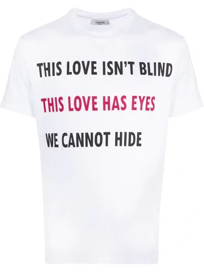 Valentino Love Print T-shirt In White