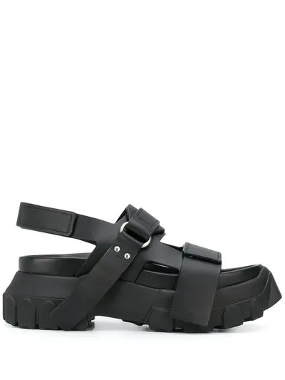 Rick Owens Tractor Sandals In Black