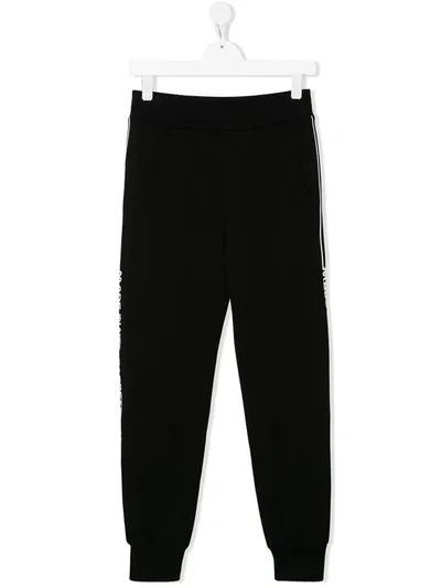 Neil Barrett Teen Logo Printed Track Pants In Black