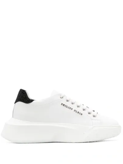 Philipp Plein Crystal Low-top Sneakers In White