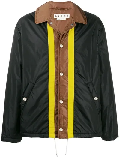 Marni Striped Centre Jacket In Black