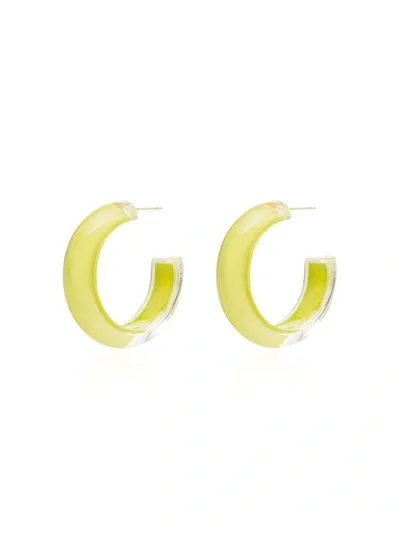 Alison Lou Women's 14k Goldplated & Lucite Small Jelly Hoop Earrings In Mustard