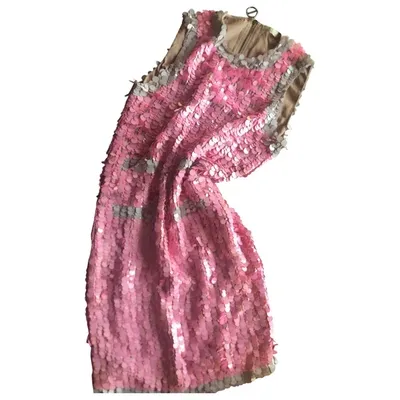 Pre-owned Nina Ricci Glitter Mid-length Dress In Pink