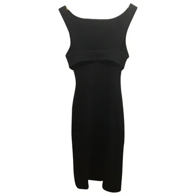 Pre-owned Diane Von Furstenberg Wool Mid-length Dress In Black