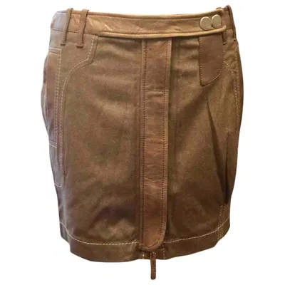 Pre-owned Dior Mini Skirt In Khaki