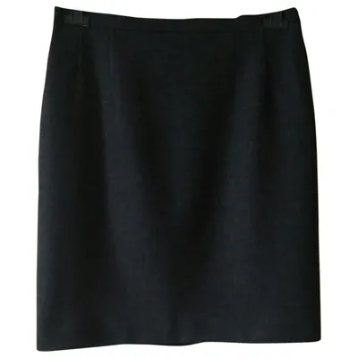 Pre-owned Max Mara Wool Mid-length Skirt In Grey