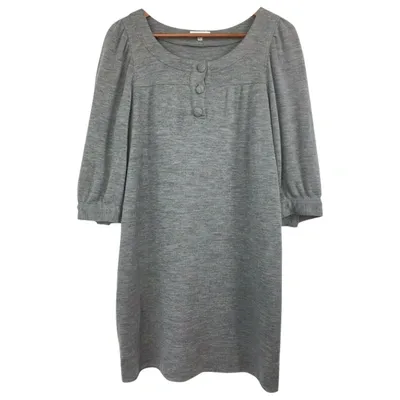 Pre-owned Vince Wool Mini Dress In Grey