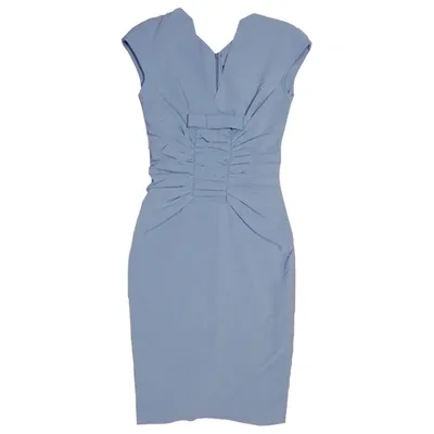 Pre-owned Elie Saab Wool Mid-length Dress In Blue