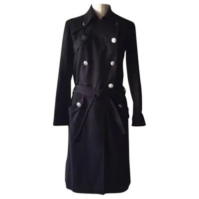 Pre-owned Nina Ricci Trench Coat In Black