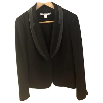 Pre-owned Diane Von Furstenberg Black Synthetic Jacket