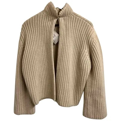 Pre-owned Loewe Wool Cardigan In Beige