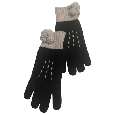 Pre-owned Moschino Wool Gloves In Black