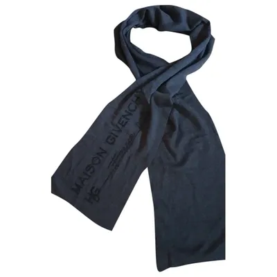 Pre-owned Givenchy Wool Scarf & Pocket Square In Anthracite