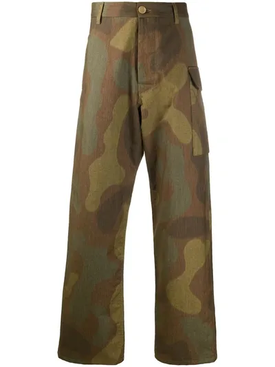 Marni Straight Leg Cargo Trousers In Green