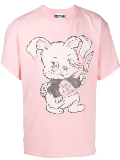 Moschino Don't Call Me Cute Jersey T-shirt In Pink