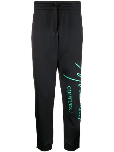 Moschino Couture Print Track Pants In Blue