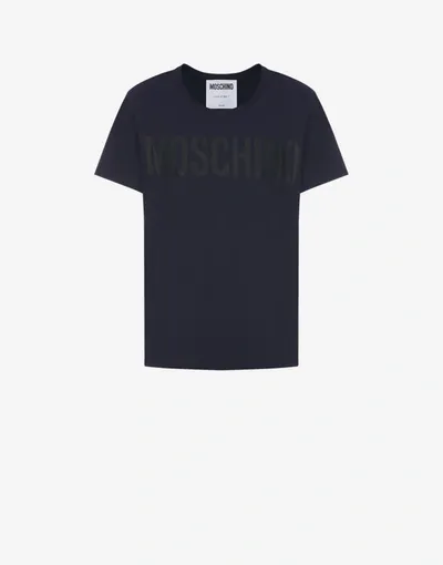 Moschino Jersey T-shirt With Logo In Night Blue