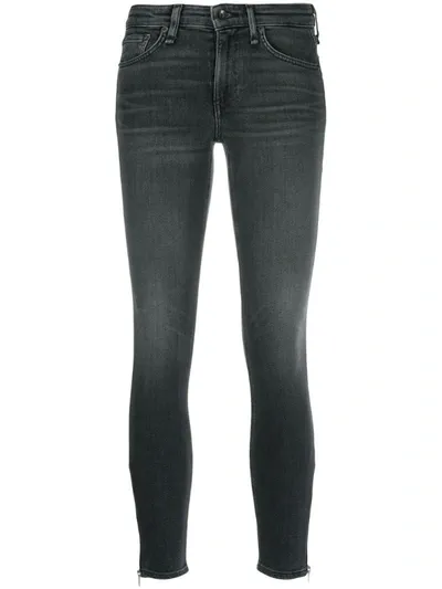 Rag & Bone Denim Cropped Skinny Jeans In Grey