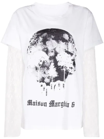 Mm6 Maison Margiela Camera Obscura Print T-shirt In White