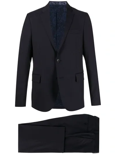 Etro Houndstooth-print Two-piece Suit In Blue