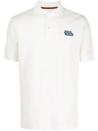 Paul Smith Logo Patch Polo Shirt In White