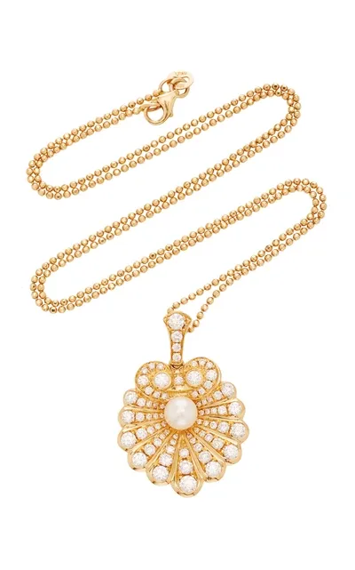 Anita Ko Oyster 18k Gold; Diamond And Pearl Necklace