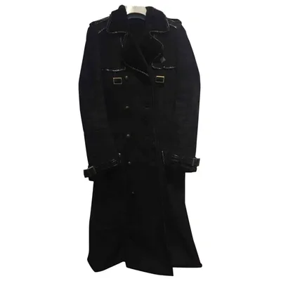 Pre-owned Just Cavalli Coat In Black