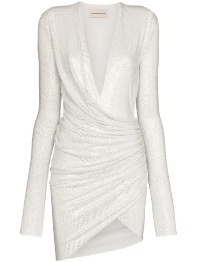 Alexandre Vauthier Gathered Crystal Mini Dress In White